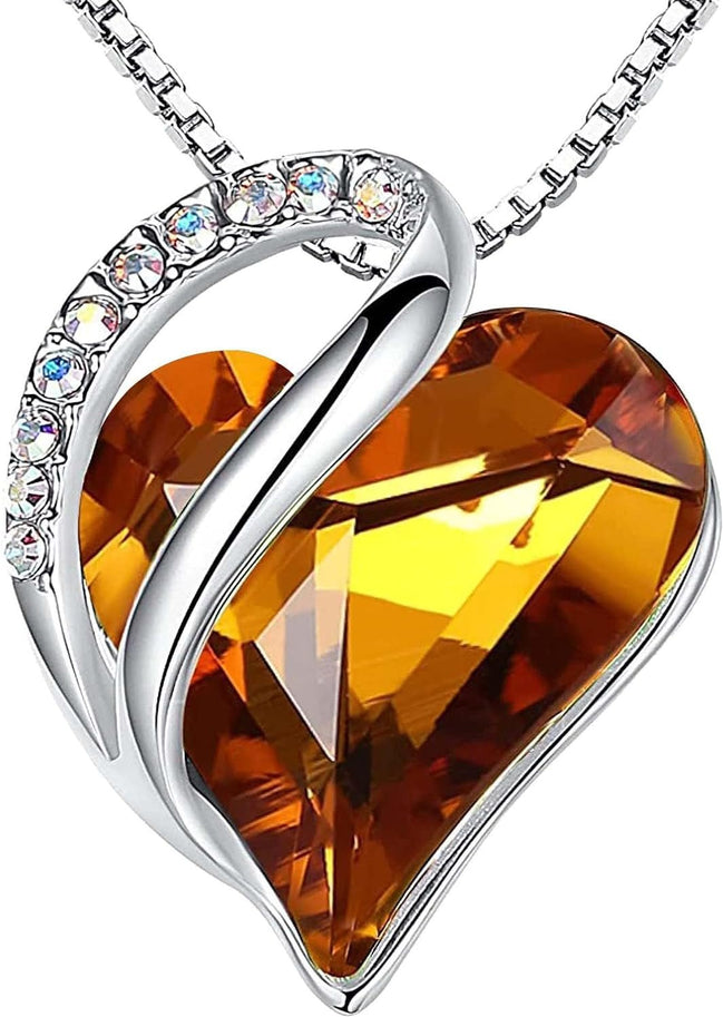 Necklaces for Women, Infinity Love Birthstone Heart Crystal Pendant, Birthday Jewelry Gifts for Her, Mom, and Wife, Silver Plated, 18 plus 2 Inch Adjustable Chain - Simply Just Deals LLCNecklaces for Women, Infinity Love Birthstone Heart Crystal Pendant, Birthday Jewelry Gifts for Her, Mom, and Wife, Silver Plated, 18 plus 2 Inch Adjustable Chaine468e730-2c89-4543-9ad2-dd856034999611A - November - Amber BrownNecklaces for Women, Infinity Love Birthstone Heart Crystal Pendant, Birthday Jewelry Gi