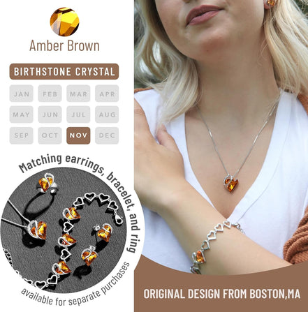 Necklaces for Women, Infinity Love Birthstone Heart Crystal Pendant, Birthday Jewelry Gifts for Her, Mom, and Wife, Silver Plated, 18 plus 2 Inch Adjustable Chain - Simply Just Deals LLCNecklaces for Women, Infinity Love Birthstone Heart Crystal Pendant, Birthday Jewelry Gifts for Her, Mom, and Wife, Silver Plated, 18 plus 2 Inch Adjustable Chaine468e730-2c89-4543-9ad2-dd856034999611A - November - Amber BrownNecklaces for Women, Infinity Love Birthstone Heart Crystal Pendant, Birthday Jewelry Gi