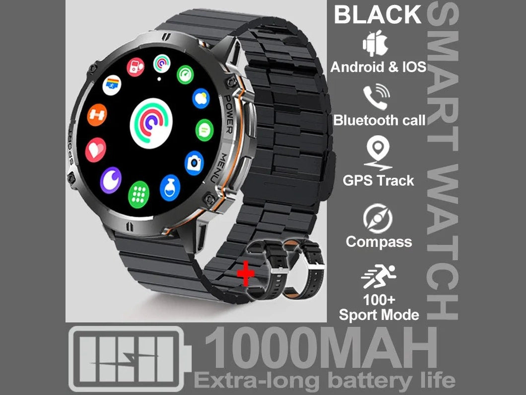 NEW 1000MAH Super endurance Sport Smart Watch Men 1.73 - inch HD Screen GPS tracker Compass Bluetooth Call Waterproof Smart Watch - Simply Just Deals LLCNEW 1000MAH Super endurance Sport Smart Watch Men 1.73 - inch HD Screen GPS tracker Compass Bluetooth Call Waterproof Smart Watch14:100018786Black steel B 2A;5:100009342GPSSmartWatchBlack steel B 2AGPSSmartWatchNEW 1000MAH Super endurance Sport Smart Watch Men 1.73 - inch HD Screen GPS tracker Compass Bluetooth Call Waterproof Smart Watch
