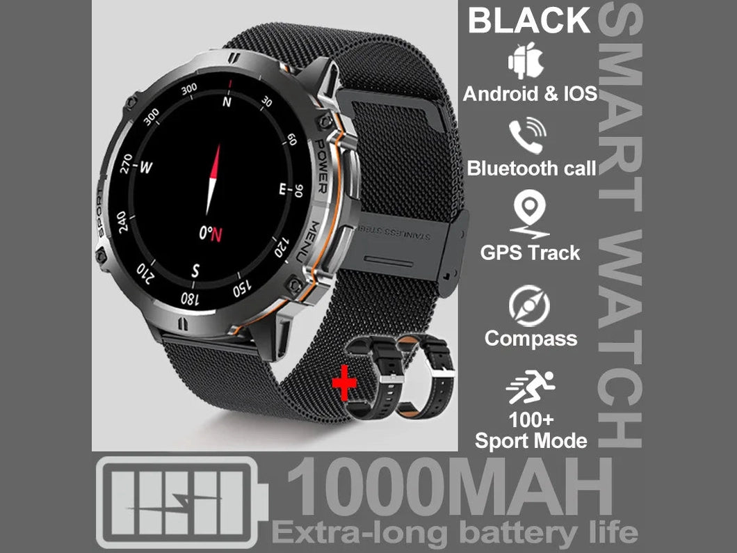 NEW 1000MAH Super endurance Sport Smart Watch Men 1.73 - inch HD Screen GPS tracker Compass Bluetooth Call Waterproof Smart Watch - Simply Just Deals LLCNEW 1000MAH Super endurance Sport Smart Watch Men 1.73 - inch HD Screen GPS tracker Compass Bluetooth Call Waterproof Smart Watch14:350850Black Mesh Belt 2A;5:100009342GPSSmartWatchBlack Mesh Belt 2AGPSSmartWatchNEW 1000MAH Super endurance Sport Smart Watch Men 1.73 - inch HD Screen GPS tracker Compass Bluetooth Call Waterproof Smart Watch