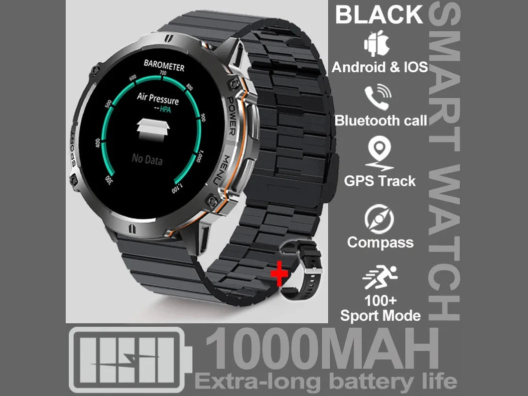 NEW 1000MAH Super endurance Sport Smart Watch Men 1.73 - inch HD Screen GPS tracker Compass Bluetooth Call Waterproof Smart Watch - Simply Just Deals LLCNEW 1000MAH Super endurance Sport Smart Watch Men 1.73 - inch HD Screen GPS tracker Compass Bluetooth Call Waterproof Smart Watch14:496Black steel B;5:100009342GPSSmartWatchBlack steel BGPSSmartWatchNEW 1000MAH Super endurance Sport Smart Watch Men 1.73 - inch HD Screen GPS tracker Compass Bluetooth Call Waterproof Smart Watch