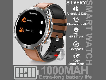 NEW 1000MAH Super endurance Sport Smart Watch Men 1.73 - inch HD Screen GPS tracker Compass Bluetooth Call Waterproof Smart Watch - Simply Just Deals LLCNEW 1000MAH Super endurance Sport Smart Watch Men 1.73 - inch HD Screen GPS tracker Compass Bluetooth Call Waterproof Smart Watch14:10Brown leather;5:100009342GPSSmartWatchBrown leatherGPSSmartWatchNEW 1000MAH Super endurance Sport Smart Watch Men 1.73 - inch HD Screen GPS tracker Compass Bluetooth Call Waterproof Smart Watch