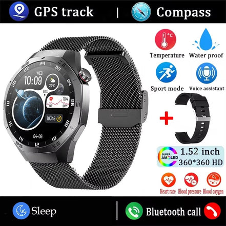 New Original GT5 Pro Smart Watch Men HD AMOLED Screen GPS Motion Trajectory Heart Rate Bluetooth Call 1.52" SmartWatch IP68+box - Simply Just Deals LLCNew Original GT5 Pro Smart Watch Men HD AMOLED Screen GPS Motion Trajectory Heart Rate Bluetooth Call 1.52" SmartWatch IP68+box14:691Mesh belt black;5:361385BT CallMesh belt blackBT CallNew Original GT5 Pro Smart Watch Men HD AMOLED Screen GPS Motion Trajectory Heart Rate Bluetooth Call 1.52" SmartWatch IP68+box