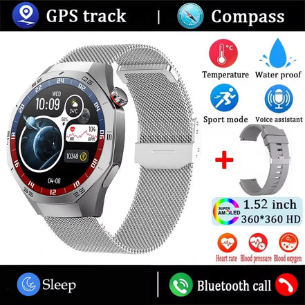 New Original GT5 Pro Smart Watch Men HD AMOLED Screen GPS Motion Trajectory Heart Rate Bluetooth Call 1.52" SmartWatch IP68+box - Simply Just Deals LLCNew Original GT5 Pro Smart Watch Men HD AMOLED Screen GPS Motion Trajectory Heart Rate Bluetooth Call 1.52" SmartWatch IP68+box14:173Mesh belt silvery;5:361385BT CallMesh belt silveryBT CallNew Original GT5 Pro Smart Watch Men HD AMOLED Screen GPS Motion Trajectory Heart Rate Bluetooth Call 1.52" SmartWatch IP68+box