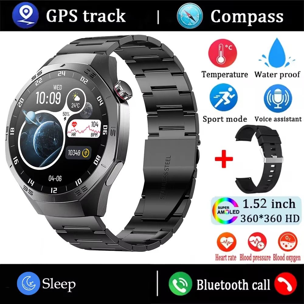New Original GT5 Pro Smart Watch Men HD AMOLED Screen GPS Motion Trajectory Heart Rate Bluetooth Call 1.52