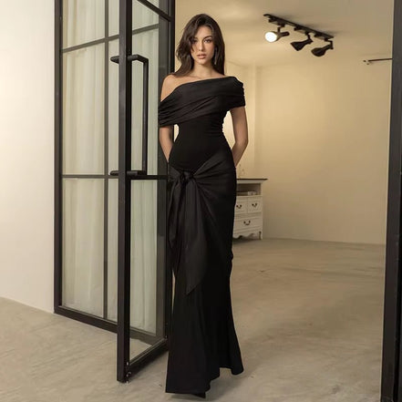 New Party Evening Dresses Elegant Black Slash Neck Maxi Dress for Women Fashion Short Sleeve Bodycon Banquet Vestidos Female - Simply Just Deals LLCNew Party Evening Dresses Elegant Black Slash Neck Maxi Dress for Women Fashion Short Sleeve Bodycon Banquet Vestidos Female412627a5-4c74-4f85-9c97-92888072c46bBlackXlNew Party Evening Dresses Elegant Black Slash Neck Maxi Dress for Women Fashion Short Sleeve Bodycon Banquet Vestidos Female