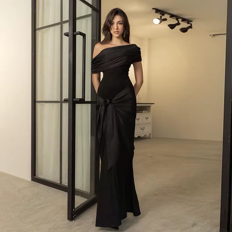 New Party Evening Dresses Elegant Black Slash Neck Maxi Dress for Women Fashion Short Sleeve Bodycon Banquet Vestidos Female - Simply Just Deals LLCNew Party Evening Dresses Elegant Black Slash Neck Maxi Dress for Women Fashion Short Sleeve Bodycon Banquet Vestidos Female412627a5-4c74-4f85-9c97-92888072c46bBlackXlNew Party Evening Dresses Elegant Black Slash Neck Maxi Dress for Women Fashion Short Sleeve Bodycon Banquet Vestidos Female