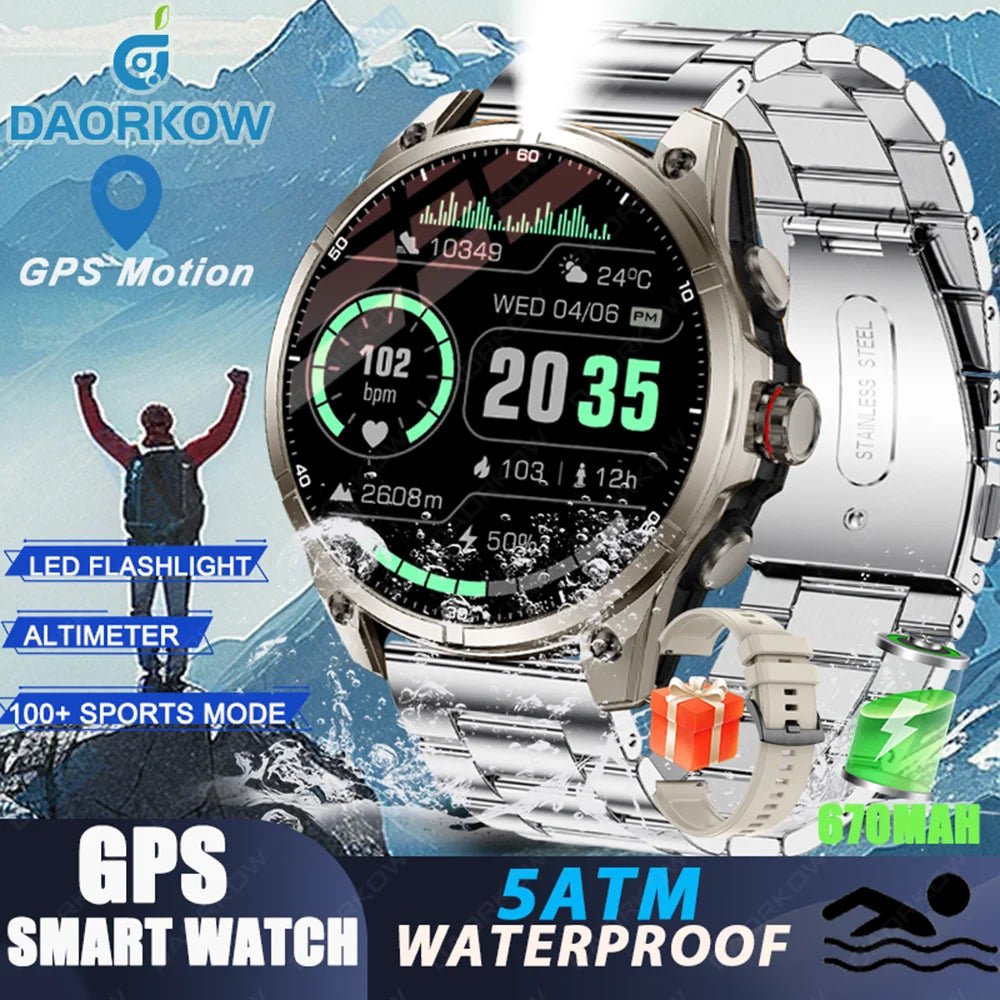 New sports smartwatch Real - time GPS motion trajectory Altitude measurement Compass Outdoor flashlight 670 mAh ultra - long standby - Simply Just Deals LLCNew sports smartwatch Real - time GPS motion trajectory Altitude measurement Compass Outdoor flashlight 670 mAh ultra - long standby14:1052Silvery steel;5:100009342GPSSilvery steelGPSNew sports smartwatch Real - time GPS motion trajectory Altitude measurement Compass Outdoor flashlight 670 mAh ultra - long standby