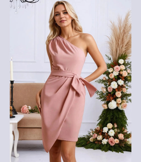 One - Shoulder Wrap Dress with Bow Detail - Simply Just Deals LLCOne - Shoulder Wrap Dress with Bow Detail100100628741345PinkS6af37f7f2bb34a4dbe798ff65217ef10 - Max - Origin