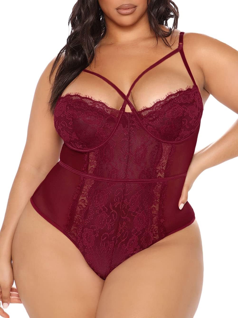 plus Size Eyelash Lace Bodysuit, Snap Crotch Sexy Top Lingerie, Club Outfit - Simply Just Deals LLCplus Size Eyelash Lace Bodysuit, Snap Crotch Sexy Top Lingerie, Club Outfit3fc17a1b-d333-4568-983c-d11cf9dd6654Wine Red3X - Largeplus Size Eyelash Lace Bodysuit, Snap Crotch Sexy Top Lingerie, Club Outfit