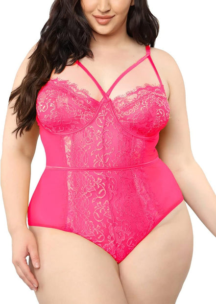 plus Size Eyelash Lace Bodysuit, Snap Crotch Sexy Top Lingerie, Club Outfit - Simply Just Deals LLCplus Size Eyelash Lace Bodysuit, Snap Crotch Sexy Top Lingerie, Club Outfite1ff6ee5-b426-4427-a1be-240242be61ebHot Pink6X - Largeplus Size Eyelash Lace Bodysuit, Snap Crotch Sexy Top Lingerie, Club Outfit