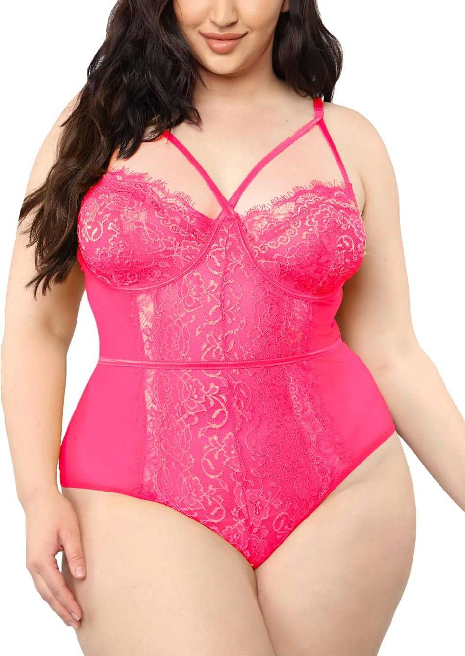 plus Size Eyelash Lace Bodysuit, Snap Crotch Sexy Top Lingerie, Club Outfit - Simply Just Deals LLCplus Size Eyelash Lace Bodysuit, Snap Crotch Sexy Top Lingerie, Club Outfite1ff6ee5-b426-4427-a1be-240242be61ebHot Pink6X - Largeplus Size Eyelash Lace Bodysuit, Snap Crotch Sexy Top Lingerie, Club Outfit