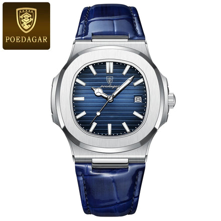 POEDAGAR Casual Square Men's Watch Waterproof Date Luminous Leather Man Quartz Watch High Quality Luxury Fashion Watches For Men - Simply Just Deals LLCPOEDAGAR Casual Square Men's Watch Waterproof Date Luminous Leather Man Quartz Watch High Quality Luxury Fashion Watches For Men14175613SilverGreenL613 Silver Green LPOEDAGAR Casual Square Men's Watch Waterproof Date Luminous Leather Man Quartz Watch High Quality Luxury Fashion Watches For Men