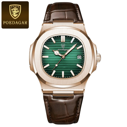 POEDAGAR Casual Square Men's Watch Waterproof Date Luminous Leather Man Quartz Watch High Quality Luxury Fashion Watches For Men - Simply Just Deals LLCPOEDAGAR Casual Square Men's Watch Waterproof Date Luminous Leather Man Quartz Watch High Quality Luxury Fashion Watches For Men14175613SilverGreenL613 Silver Green LPOEDAGAR Casual Square Men's Watch Waterproof Date Luminous Leather Man Quartz Watch High Quality Luxury Fashion Watches For Men
