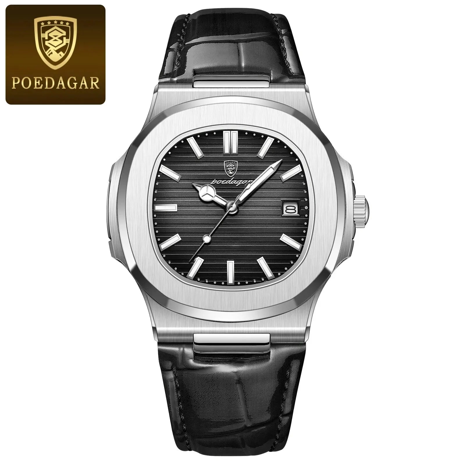 POEDAGAR Casual Square Men's Watch Waterproof Date Luminous Leather Man Quartz Watch High Quality Luxury Fashion Watches For Men - Simply Just Deals LLCPOEDAGAR Casual Square Men's Watch Waterproof Date Luminous Leather Man Quartz Watch High Quality Luxury Fashion Watches For Men14175613SilverGreenL613 Silver Green LPOEDAGAR Casual Square Men's Watch Waterproof Date Luminous Leather Man Quartz Watch High Quality Luxury Fashion Watches For Men