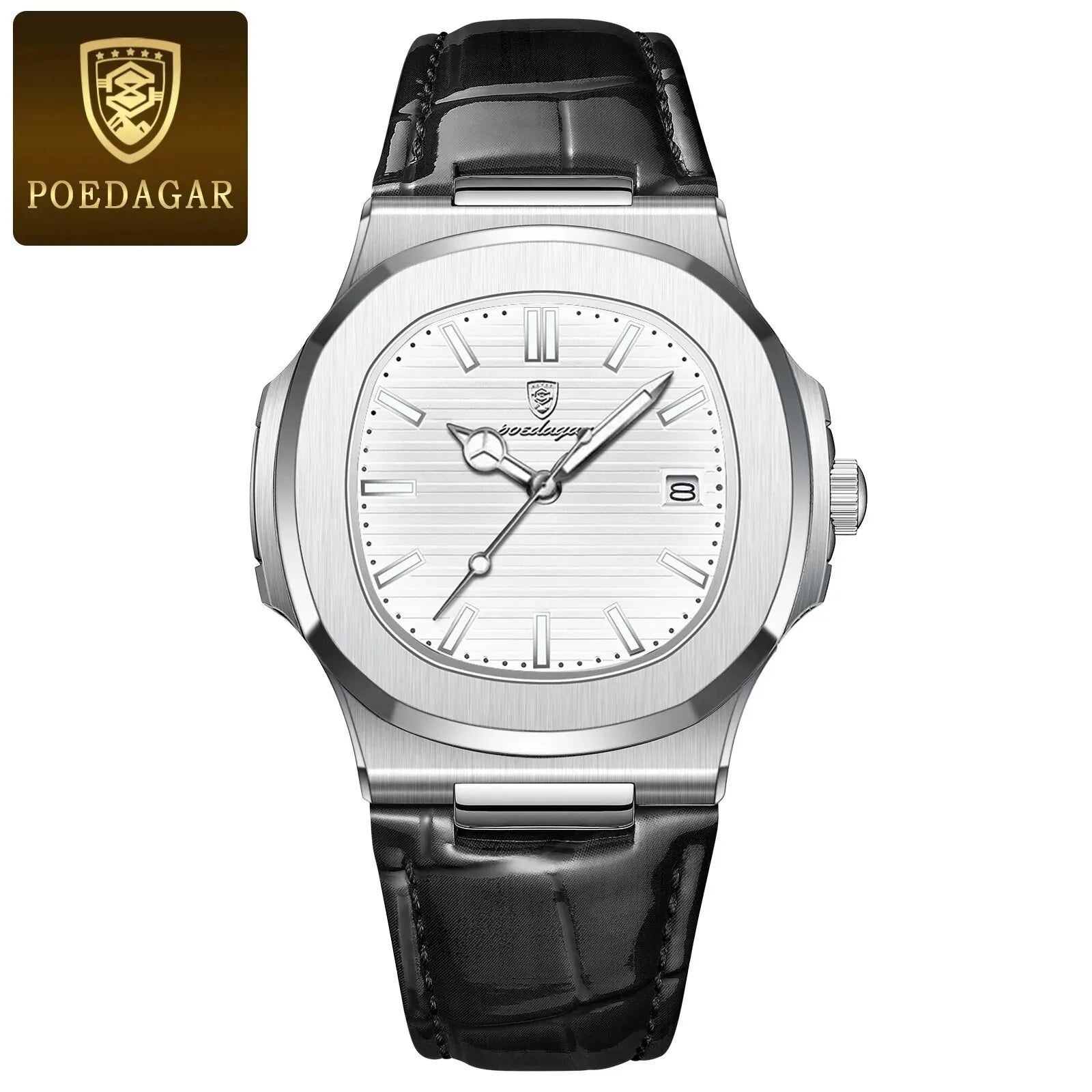 POEDAGAR Casual Square Men's Watch Waterproof Date Luminous Leather Man Quartz Watch High Quality Luxury Fashion Watches For Men - Simply Just Deals LLCPOEDAGAR Casual Square Men's Watch Waterproof Date Luminous Leather Man Quartz Watch High Quality Luxury Fashion Watches For Men14175613SilverGreenL613 Silver Green LPOEDAGAR Casual Square Men's Watch Waterproof Date Luminous Leather Man Quartz Watch High Quality Luxury Fashion Watches For Men