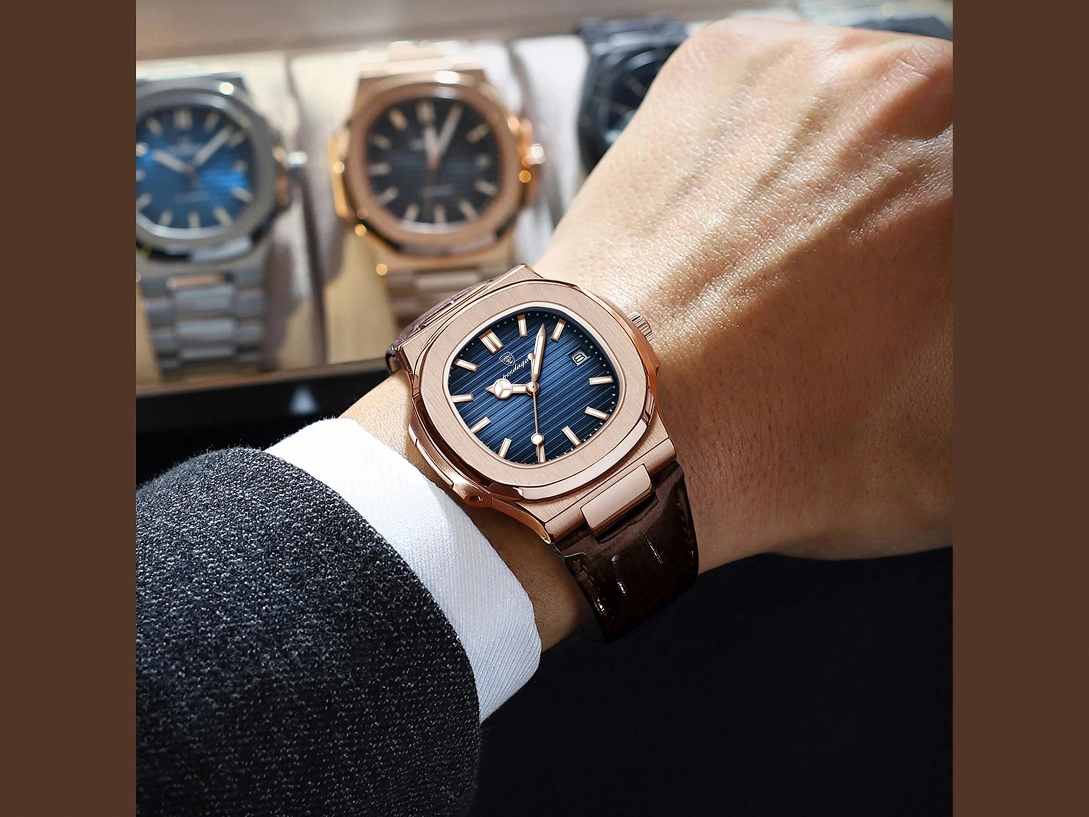 POEDAGAR Top Luxury Square Man Watch Date Waterproof Luminous Quartz Men Watches High Quality Fashion Sports Leather Men's Watch - Simply Just Deals LLCPOEDAGAR Top Luxury Square Man Watch Date Waterproof Luminous Quartz Men Watches High Quality Fashion Sports Leather Men's Watch14175613SilverGreenL613 Silver Green LPOEDAGAR Top Luxury Square Man Watch Date Waterproof Luminous Quartz Men Watches High Quality Fashion Sports Leather Men's Watch