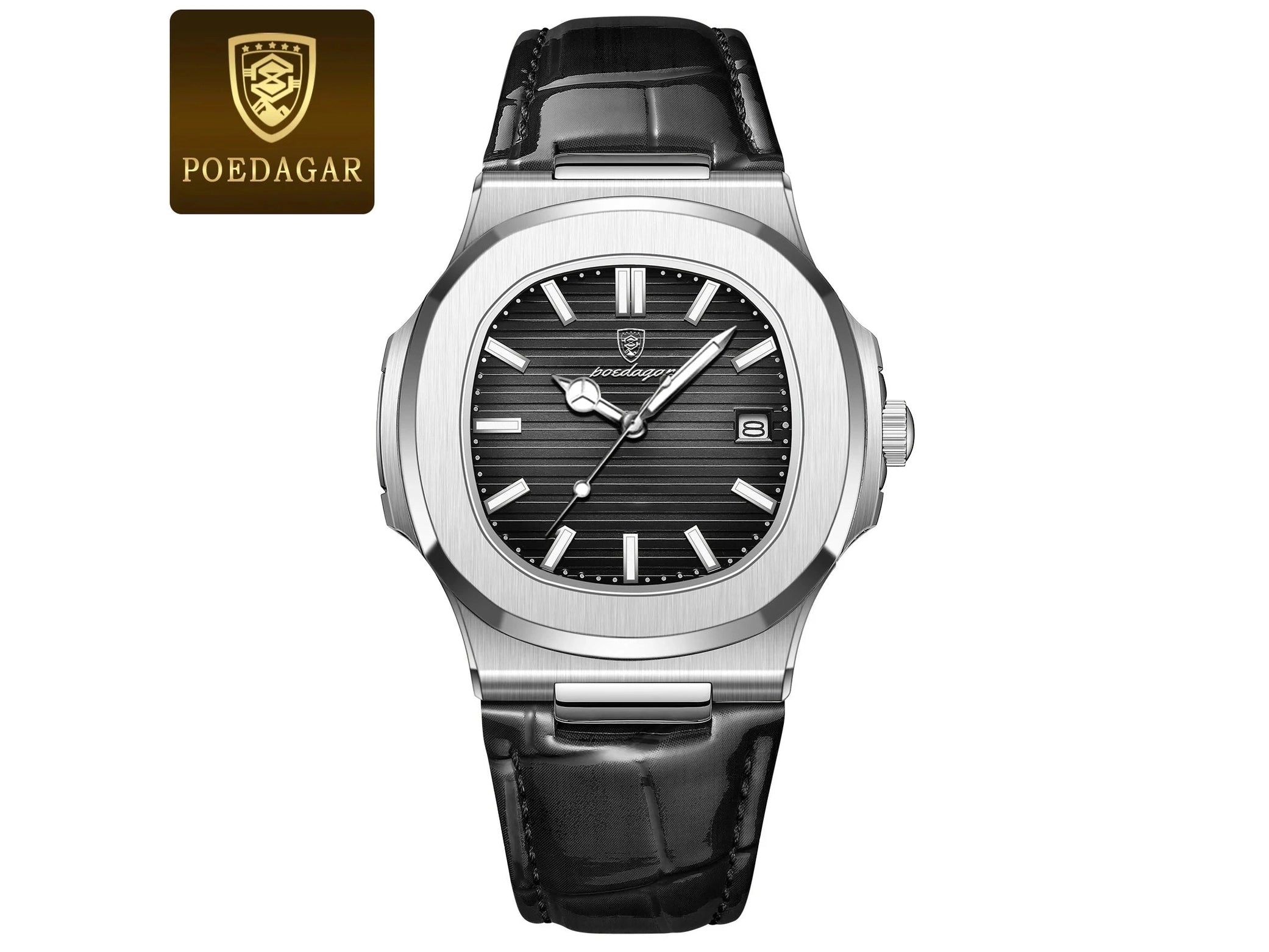 POEDAGAR Top Luxury Square Man Watch Date Waterproof Luminous Quartz Men Watches High Quality Fashion Sports Leather Men's Watch - Simply Just Deals LLCPOEDAGAR Top Luxury Square Man Watch Date Waterproof Luminous Quartz Men Watches High Quality Fashion Sports Leather Men's Watch14175613SilverGreenL613 Silver Green LPOEDAGAR Top Luxury Square Man Watch Date Waterproof Luminous Quartz Men Watches High Quality Fashion Sports Leather Men's Watch