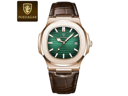 POEDAGAR Top Luxury Square Man Watch Date Waterproof Luminous Quartz Men Watches High Quality Fashion Sports Leather Men's Watch - Simply Just Deals LLCPOEDAGAR Top Luxury Square Man Watch Date Waterproof Luminous Quartz Men Watches High Quality Fashion Sports Leather Men's Watch14175613SilverGreenL613 Silver Green LPOEDAGAR Top Luxury Square Man Watch Date Waterproof Luminous Quartz Men Watches High Quality Fashion Sports Leather Men's Watch