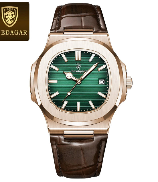 POEDAGAR Top Luxury Square Man Watch Date Waterproof Luminous Quartz Men Watches High Quality Fashion Sports Leather Men's Watch - Simply Just Deals LLCPOEDAGAR Top Luxury Square Man Watch Date Waterproof Luminous Quartz Men Watches High Quality Fashion Sports Leather Men's Watch14175613SilverGreenL613 Silver Green LPOEDAGAR Top Luxury Square Man Watch Date Waterproof Luminous Quartz Men Watches High Quality Fashion Sports Leather Men's Watch