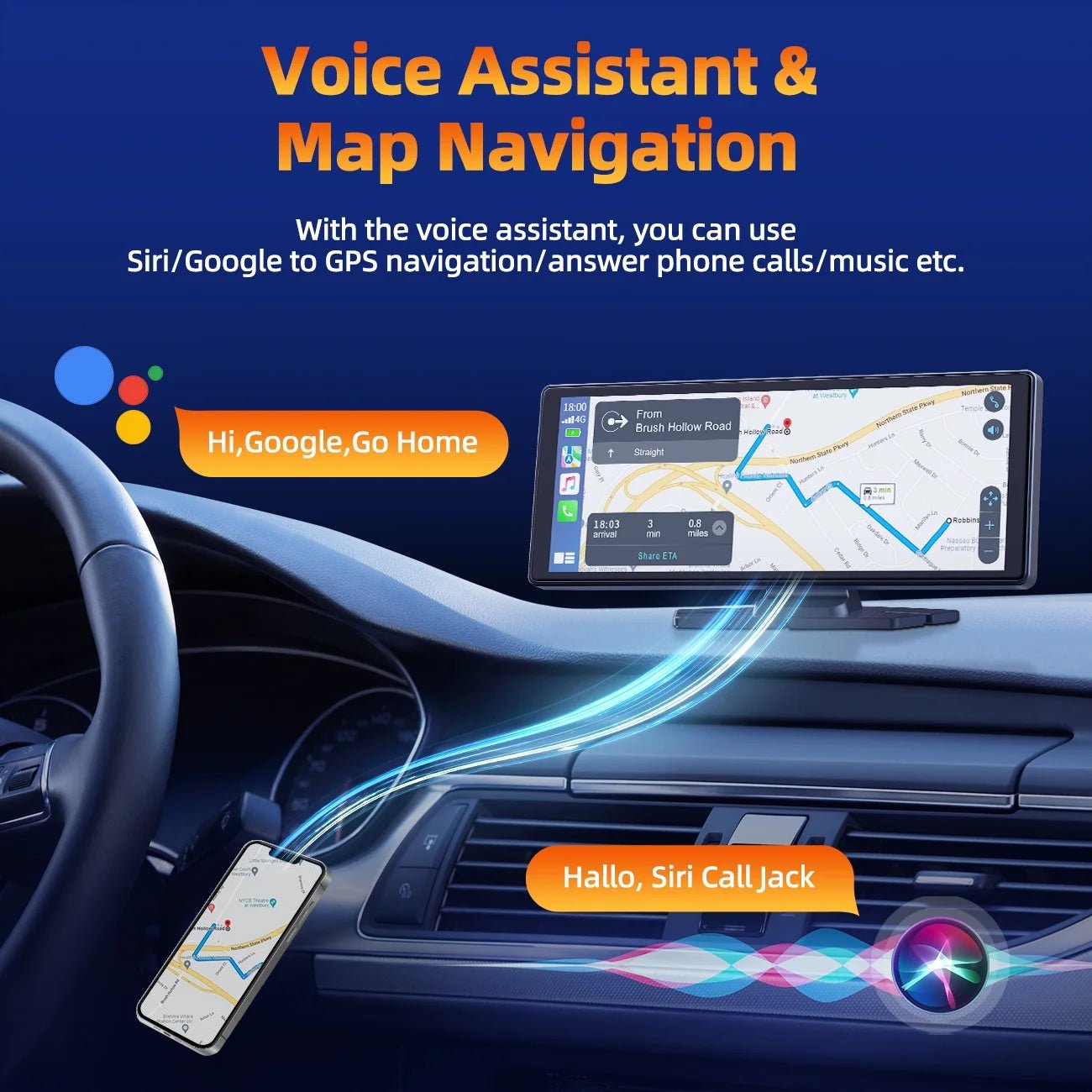 Portable Touchscreen Apple Carplay, 9.26