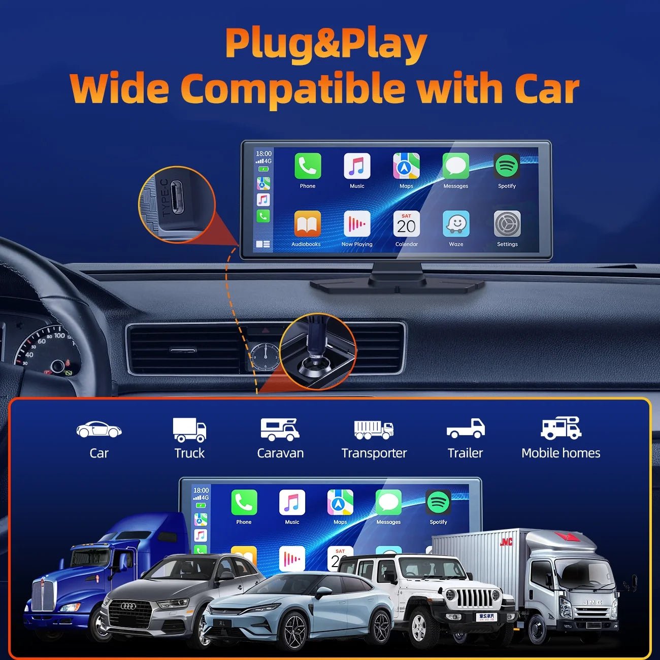 Portable Touchscreen Apple Carplay, 9.26