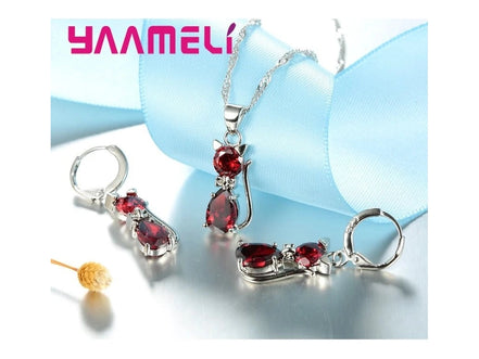Real 925 Sterling Silver Color Jewelry Sets for Woman Girls Shining Austrian Crystal Cute Cat Pendant Necklace Huggie Earring - Simply Just Deals LLCReal 925 Sterling Silver Color Jewelry Sets for Woman Girls Shining Austrian Crystal Cute Cat Pendant Necklace Huggie Earring200001033:361180WhiteWhiteReal 925 Sterling Silver Color Jewelry Sets for Woman Girls Shining Austrian Crystal Cute Cat Pendant Necklace Huggie Earring