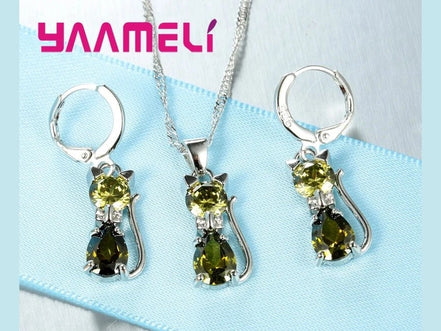 Real 925 Sterling Silver Color Jewelry Sets for Woman Girls Shining Austrian Crystal Cute Cat Pendant Necklace Huggie Earring - Simply Just Deals LLCReal 925 Sterling Silver Color Jewelry Sets for Woman Girls Shining Austrian Crystal Cute Cat Pendant Necklace Huggie Earring200001033:361180WhiteWhiteReal 925 Sterling Silver Color Jewelry Sets for Woman Girls Shining Austrian Crystal Cute Cat Pendant Necklace Huggie Earring