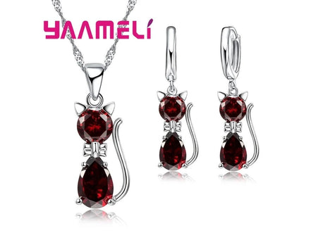 Real 925 Sterling Silver Color Jewelry Sets for Woman Girls Shining Austrian Crystal Cute Cat Pendant Necklace Huggie Earring - Simply Just Deals LLCReal 925 Sterling Silver Color Jewelry Sets for Woman Girls Shining Austrian Crystal Cute Cat Pendant Necklace Huggie Earring200001033:361180WhiteWhiteReal 925 Sterling Silver Color Jewelry Sets for Woman Girls Shining Austrian Crystal Cute Cat Pendant Necklace Huggie Earring