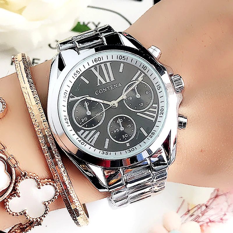 Relogio Feminino GENEVA Luxury Designers Brand Stainless Steel Silver Case Ladies Wrist Water Resistant Quartz Watches for Women - Simply Just Deals LLCRelogio Feminino GENEVA Luxury Designers Brand Stainless Steel Silver Case Ladies Wrist Water Resistant Quartz Watches for Women8b5f77c7-55e4-4708-9599-2ab60d1fa4a5Silver Rose GoldRelogio Feminino GENEVA Luxury Designers Brand Stainless Steel Silver Case Ladies Wrist Water Resistant Quartz Watches for Women