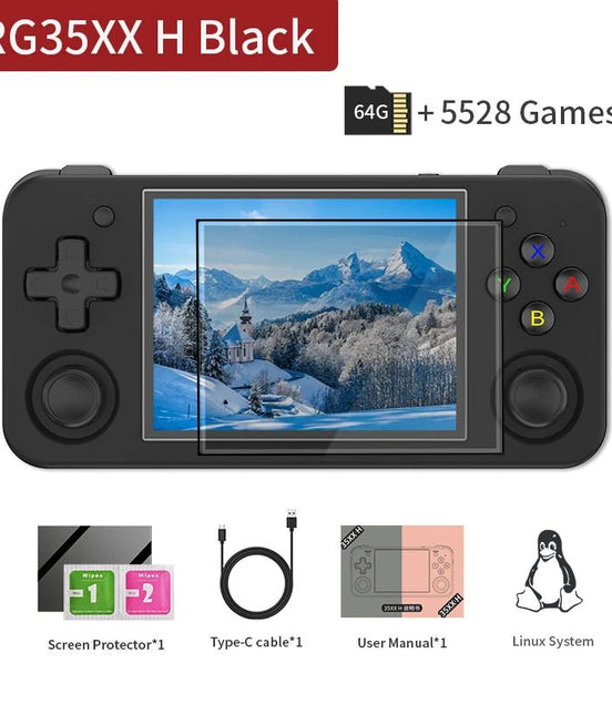 RG35XX H Handheld Game Console Linux 3.5 Inch IPS Screen H700 Retro Video Games Player 3300Mah 64G 5528 Classic Games - Simply Just Deals LLCRG35XX H Handheld Game Console Linux 3.5 Inch IPS Screen H700 Retro Video Games Player 3300Mah 64G 5528 Classic Games8c513c91-dd8a-48d2-be3b-90db63abdd02Black 64GRG35XX H Handheld Game Console Linux 3.5 Inch IPS Screen H700 Retro Video Games Player 3300Mah 64G 5528 Classic Games