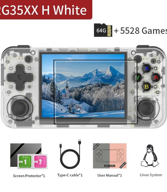 RG35XX H Handheld Game Console Linux 3.5 Inch IPS Screen H700 Retro Video Games Player 3300Mah 64G 5528 Classic Games - Simply Just Deals LLCRG35XX H Handheld Game Console Linux 3.5 Inch IPS Screen H700 Retro Video Games Player 3300Mah 64G 5528 Classic Games51845c9f-9d6b-49cc-a6ae-4ccda3d01a4fWhite Tr 64GRG35XX H Handheld Game Console Linux 3.5 Inch IPS Screen H700 Retro Video Games Player 3300Mah 64G 5528 Classic Games
