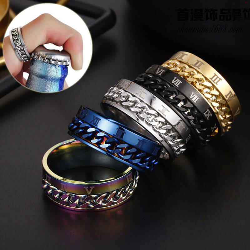 Roman Letter Rotatable Chain Rings Men Digital Titanium Steel RingFor Couple High Quality Multifunctional Bottle Opener Ring Spinner Jewelry Punk Gifts - Simply Just Deals LLCRoman Letter Rotatable Chain Rings Men Digital Titanium Steel RingFor Couple High Quality Multifunctional Bottle Opener Ring Spinner Jewelry Punk Gifts0CJZBLXLX15386 - Gold2 - 13Gold213Roman Letter Rotatable Chain Rings Men Digital Titanium Steel RingFor Couple High Quality Multifunctional Bottle Opener Ring Spinner Jewelry