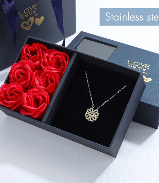 Rose Gift Box Four - Leaf Grass Necklace Heart Necklace Cute Four Leaf Clover Necklace Dainty Gold Necklaces Gifts for Girlfriend - Simply Just Deals LLCRose Gift Box Four - Leaf Grass Necklace Heart Necklace Cute Four Leaf Clover Necklace Dainty Gold Necklaces Gifts for Girlfrienda60aecd0-60d3-4f6c-85aa-e8f3b1367a9aGold Color (361188_2851)45Cm (361188_2851)Rose Gift Box Four - Leaf Grass Necklace Heart Necklace Cute Four Leaf Clover Necklace Dainty Gold Necklaces Gifts for Girlfriend