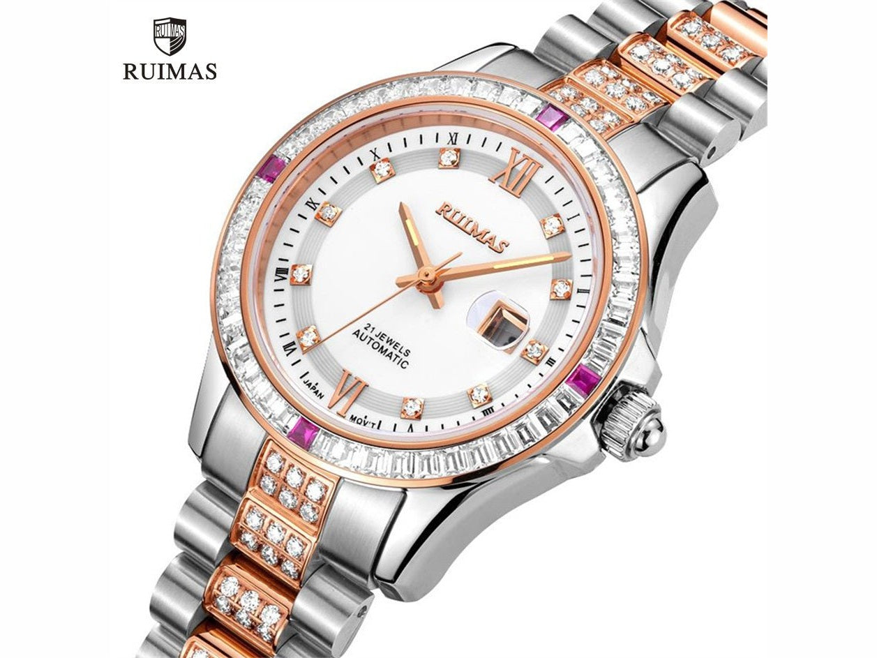 RUIMAS Sapphire Mechanical Women Watch Brand Luxury Steel Bracelet Ladies Fashion Watch Automatic Female Clock Reloj Mujer 6740 - Simply Just Deals LLCRUIMAS Sapphire Mechanical Women Watch Brand Luxury Steel Bracelet Ladies Fashion Watch Automatic Female Clock Reloj Mujer 6740(store front) default390691033Rose SilverRUIMAS Sapphire Mechanical Women Watch Brand Luxury Steel Bracelet Ladies Fashion Watch Automatic Female Clock Reloj Mujer 6740 - 0
