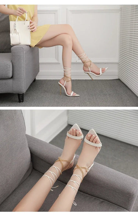 Sexy Pointed Head Peep Toe Stiletto Sandals for Women Chain Ankle Straps Roman Shoes Summer Thin High Heels Party Sandalias - Simply Just Deals LLCSexy Pointed Head Peep Toe Stiletto Sandals for Women Chain Ankle Straps Roman Shoes Summer Thin High Heels Party Sandalias14:29;200000124:100013888WHITE40Sexy Pointed Head Peep Toe Stiletto Sandals for Women Chain Ankle Straps Roman Shoes Summer Thin High Heels Party Sandalias