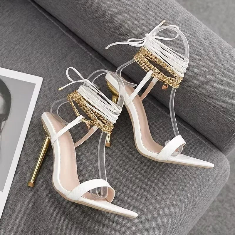Sexy Pointed Head Peep Toe Stiletto Sandals for Women Chain Ankle Straps Roman Shoes Summer Thin High Heels Party Sandalias - Simply Just Deals LLCSexy Pointed Head Peep Toe Stiletto Sandals for Women Chain Ankle Straps Roman Shoes Summer Thin High Heels Party Sandalias14:29;200000124:100013888WHITE40Sexy Pointed Head Peep Toe Stiletto Sandals for Women Chain Ankle Straps Roman Shoes Summer Thin High Heels Party Sandalias