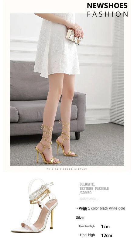 Sexy Pointed Head Peep Toe Stiletto Sandals for Women Chain Ankle Straps Roman Shoes Summer Thin High Heels Party Sandalias - Simply Just Deals LLCSexy Pointed Head Peep Toe Stiletto Sandals for Women Chain Ankle Straps Roman Shoes Summer Thin High Heels Party Sandalias14:29;200000124:100013888WHITE40Sexy Pointed Head Peep Toe Stiletto Sandals for Women Chain Ankle Straps Roman Shoes Summer Thin High Heels Party Sandalias