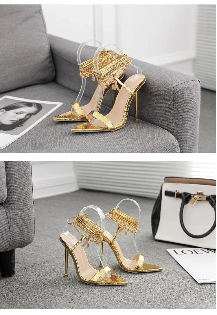 Sexy Pointed Head Peep Toe Stiletto Sandals for Women Chain Ankle Straps Roman Shoes Summer Thin High Heels Party Sandalias - Simply Just Deals LLCSexy Pointed Head Peep Toe Stiletto Sandals for Women Chain Ankle Straps Roman Shoes Summer Thin High Heels Party Sandalias14:29;200000124:100013888WHITE40Sexy Pointed Head Peep Toe Stiletto Sandals for Women Chain Ankle Straps Roman Shoes Summer Thin High Heels Party Sandalias
