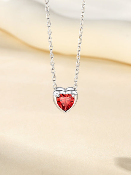 Silver Necklace 925 Sterling Silver Birthstone Love Heart Necklace Valentine'S Day Gift for Her - Simply Just Deals LLCSilver Necklace 925 Sterling Silver Birthstone Love Heart Necklace Valentine'S Day Gift for Herb78bac88-3df6-4c5c-b23e-4d1fdfc6fee6NecklaceJuly - RubySilver Necklace 925 Sterling Silver Birthstone Love Heart Necklace Valentine'S Day Gift for Her