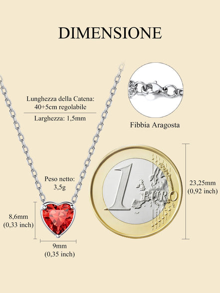 Silver Necklace 925 Sterling Silver Birthstone Love Heart Necklace Valentine'S Day Gift for Her - Simply Just Deals LLCSilver Necklace 925 Sterling Silver Birthstone Love Heart Necklace Valentine'S Day Gift for Herb78bac88-3df6-4c5c-b23e-4d1fdfc6fee6NecklaceJuly - RubySilver Necklace 925 Sterling Silver Birthstone Love Heart Necklace Valentine'S Day Gift for Her