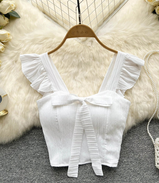 SINGREINY Summer Solid Ruffled Camis Women Square Neck Sleeveless Bow Elastic Waist Strap Top Ladies Sweet Korea Short Tank Top - Simply Just Deals LLCSINGREINY Summer Solid Ruffled Camis Women Square Neck Sleeveless Bow Elastic Waist Strap Top Ladies Sweet Korea Short Tank Top5162c84d-dbd2-4269-932c-09807e180445WhiteOne SizeSINGREINY Summer Solid Ruffled Camis Women Square Neck Sleeveless Bow Elastic Waist Strap Top Ladies Sweet Korea Short Tank Top