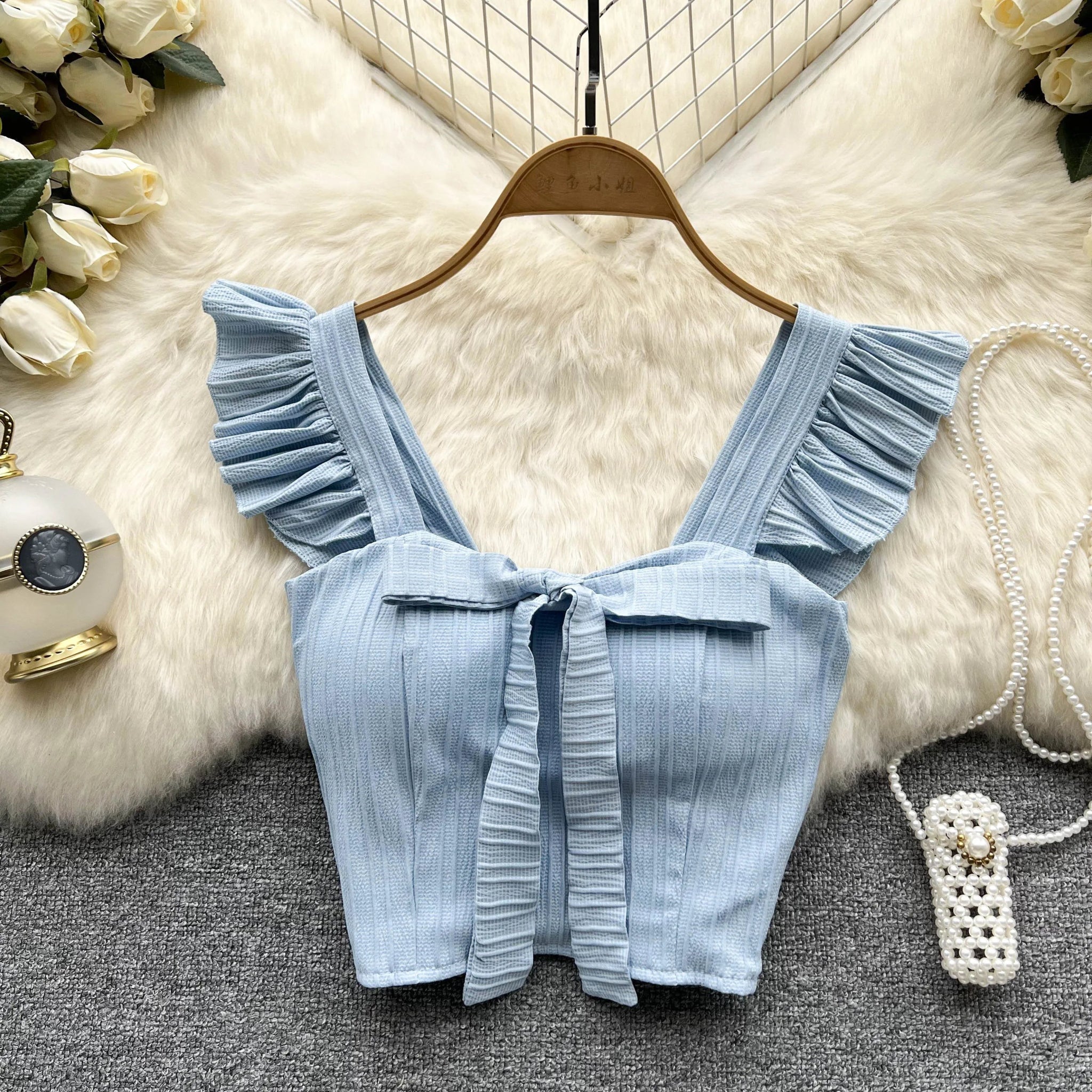 SINGREINY Summer Solid Ruffled Camis Women Square Neck Sleeveless Bow Elastic Waist Strap Top Ladies Sweet Korea Short Tank Top - Simply Just Deals LLCSINGREINY Summer Solid Ruffled Camis Women Square Neck Sleeveless Bow Elastic Waist Strap Top Ladies Sweet Korea Short Tank Top5165c4f7-90a4-4fa0-b272-a35170fd1f0cBlueOne SizeSINGREINY Summer Solid Ruffled Camis Women Square Neck Sleeveless Bow Elastic Waist Strap Top Ladies Sweet Korea Short Tank Top