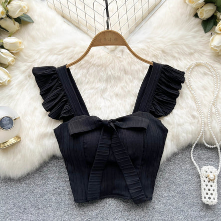 SINGREINY Summer Solid Ruffled Camis Women Square Neck Sleeveless Bow Elastic Waist Strap Top Ladies Sweet Korea Short Tank Top - Simply Just Deals LLCSINGREINY Summer Solid Ruffled Camis Women Square Neck Sleeveless Bow Elastic Waist Strap Top Ladies Sweet Korea Short Tank Topb22274fb-ca89-4ba2-a291-350c7a255c46BlackOne SizeSINGREINY Summer Solid Ruffled Camis Women Square Neck Sleeveless Bow Elastic Waist Strap Top Ladies Sweet Korea Short Tank Top