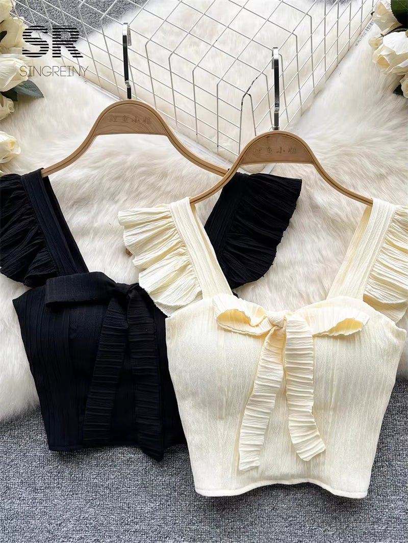 SINGREINY Summer Solid Ruffled Camis Women Square Neck Sleeveless Bow Elastic Waist Strap Top Ladies Sweet Korea Short Tank Top - Simply Just Deals LLCSINGREINY Summer Solid Ruffled Camis Women Square Neck Sleeveless Bow Elastic Waist Strap Top Ladies Sweet Korea Short Tank Topab91ef05-e7c7-4918-815e-c4f0175caa05PinkOne SizeSINGREINY Summer Solid Ruffled Camis Women Square Neck Sleeveless Bow Elastic Waist Strap Top Ladies Sweet Korea Short Tank Top