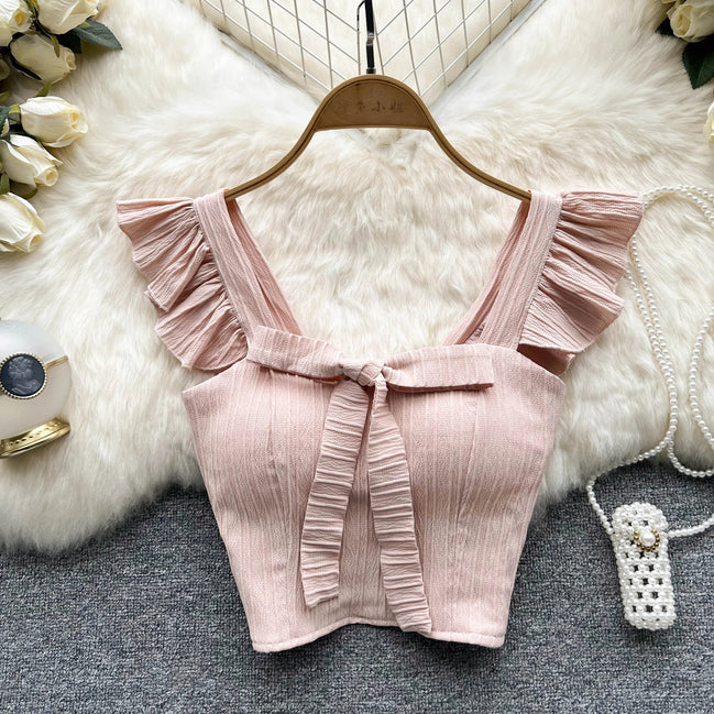 SINGREINY Summer Solid Ruffled Camis Women Square Neck Sleeveless Bow Elastic Waist Strap Top Ladies Sweet Korea Short Tank Top - Simply Just Deals LLCSINGREINY Summer Solid Ruffled Camis Women Square Neck Sleeveless Bow Elastic Waist Strap Top Ladies Sweet Korea Short Tank Topab91ef05-e7c7-4918-815e-c4f0175caa05PinkOne SizeSINGREINY Summer Solid Ruffled Camis Women Square Neck Sleeveless Bow Elastic Waist Strap Top Ladies Sweet Korea Short Tank Top