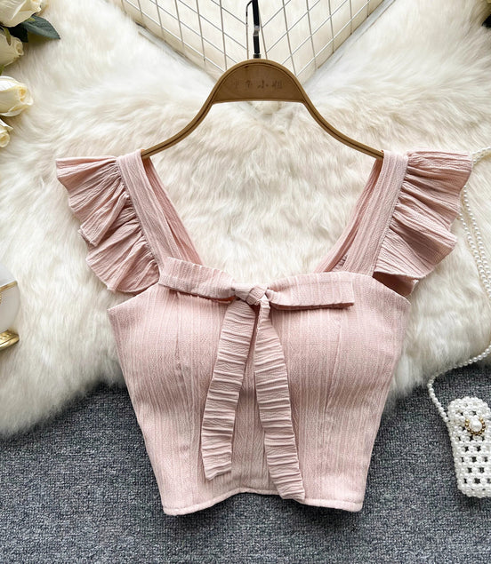 SINGREINY Summer Solid Ruffled Camis Women Square Neck Sleeveless Bow Elastic Waist Strap Top Ladies Sweet Korea Short Tank Top - Simply Just Deals LLCSINGREINY Summer Solid Ruffled Camis Women Square Neck Sleeveless Bow Elastic Waist Strap Top Ladies Sweet Korea Short Tank Topab91ef05-e7c7-4918-815e-c4f0175caa05PinkOne SizeSINGREINY Summer Solid Ruffled Camis Women Square Neck Sleeveless Bow Elastic Waist Strap Top Ladies Sweet Korea Short Tank Top