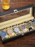 Six - Piece Boxed Watch Men's Steel Band Fashion Party Dress Watch Men's Gift - Simply Just Deals LLCSix - Piece Boxed Watch Men's Steel Band Fashion Party Dress Watch Men's Gift5FA1D6F665CD40E79F27F397BE6469A5Package OneSix - Piece Boxed Watch Men's Steel Band Fashion Party Dress Watch Men's Gift
