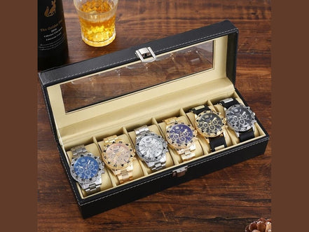 Six - Piece Boxed Watch Men's Steel Band Fashion Party Dress Watch Men's Gift - Simply Just Deals LLCSix - Piece Boxed Watch Men's Steel Band Fashion Party Dress Watch Men's Gift5FA1D6F665CD40E79F27F397BE6469A5Package OneSix - Piece Boxed Watch Men's Steel Band Fashion Party Dress Watch Men's Gift