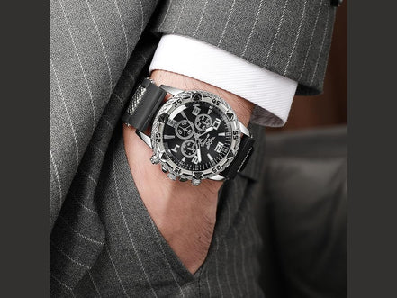 Six - Piece Boxed Watch Men's Steel Band Fashion Party Dress Watch Men's Gift - Simply Just Deals LLCSix - Piece Boxed Watch Men's Steel Band Fashion Party Dress Watch Men's Gift5FA1D6F665CD40E79F27F397BE6469A5Package OneSix - Piece Boxed Watch Men's Steel Band Fashion Party Dress Watch Men's Gift
